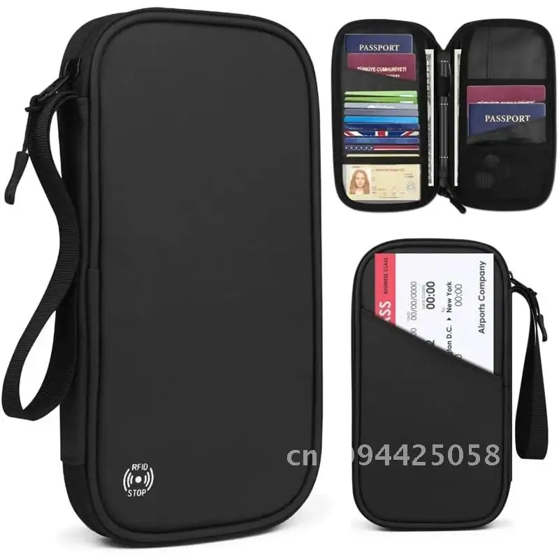 

Anti-Theft Passport Wallet RFID Blocking Card Travel Storage Bag Nylon Mini Men Waterproof Women Organizer Pouch Phone Handbag