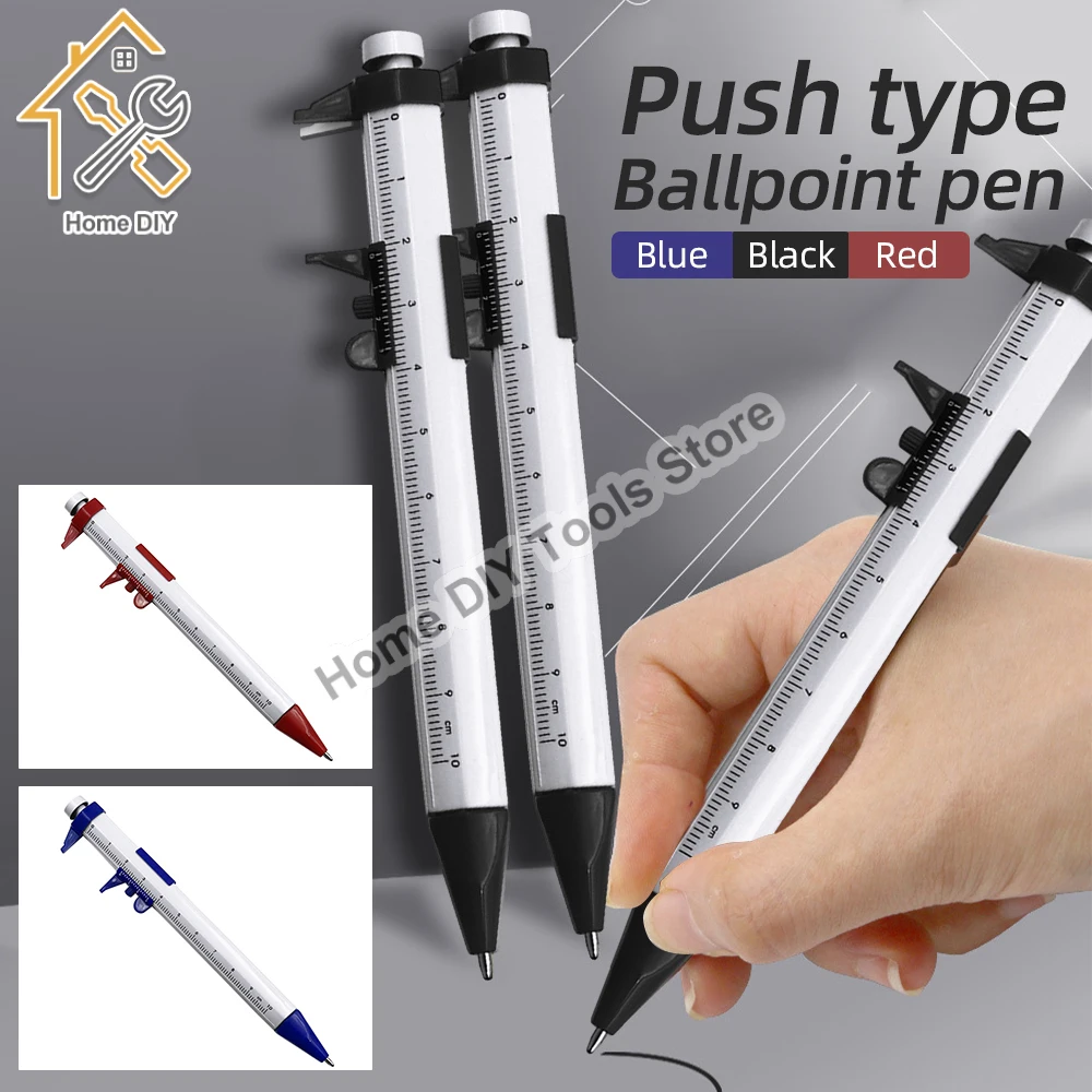 0-100mm Vernier Caliper Roller Plastic Mini Vernier Caliper with 0.5mm Gel Ink Pen Model Slide Measuring Gauging Tools