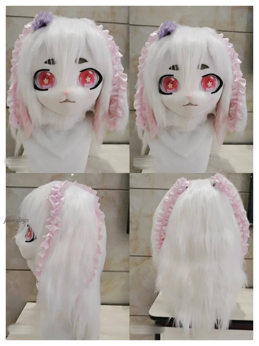 Kig Headgear Fursuit Costumes Lolita Kigurumi Fursuit Furry Cosplay Mask Head Fursuit Animal Heads Rubbit Doll Kigurumi Costume