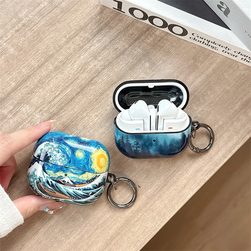 Buds 3 Pro Hülle für Samsung Galaxy Buds 3 Cover Van Gogh Buds3 Pro Kreativ für Samsung Buds 3 Box Niedliche Ohrhörer Lade Funda
