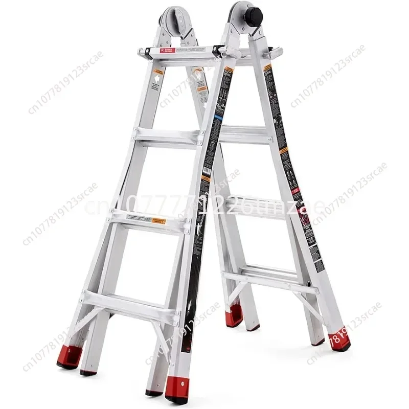 18 Feet Elevator Aluminum Alloy Multi-Position Ladder 375 Pounds Bearing Force