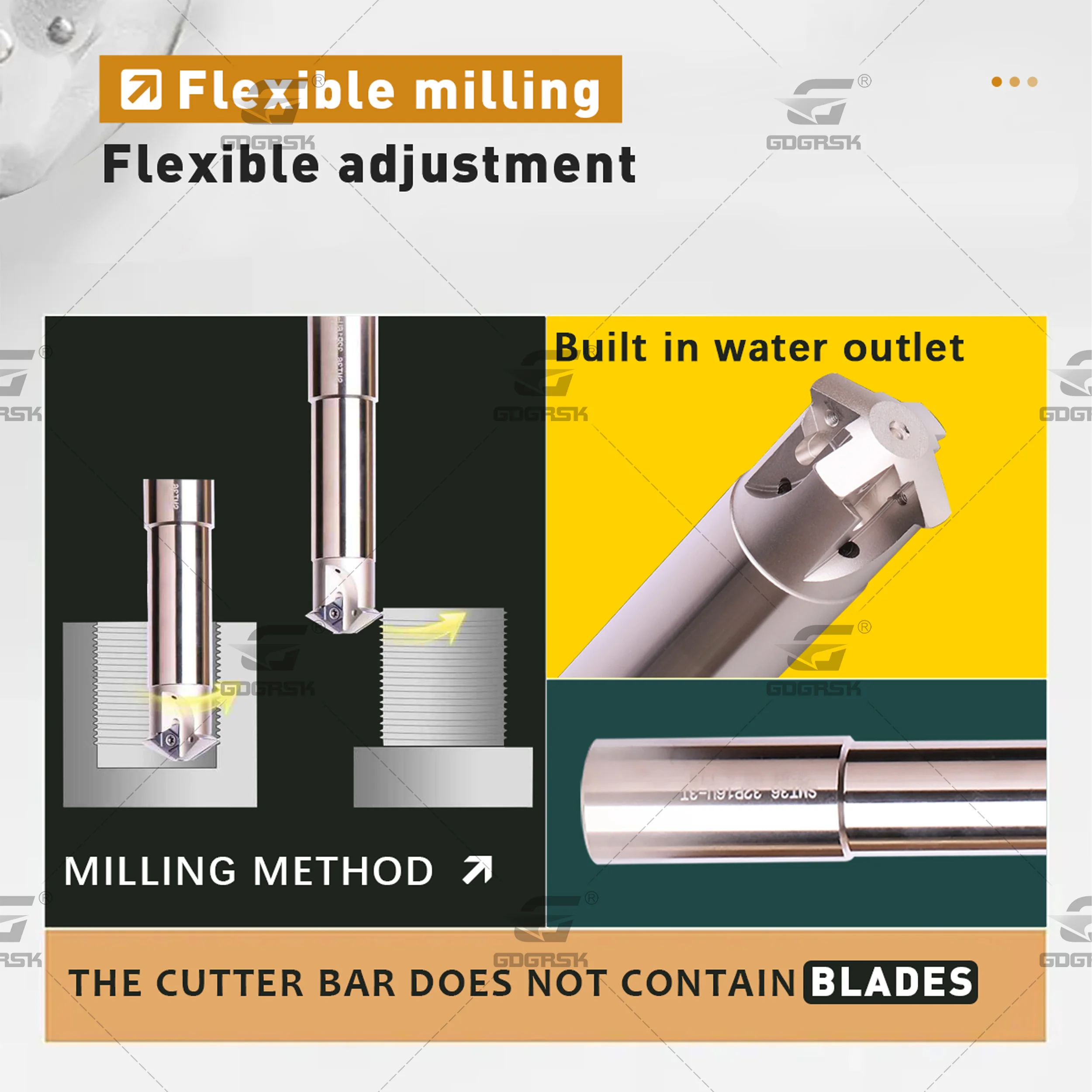 SMT-Machining center tool  deep hole screw milling machine, carbide insert for milling cutter, internal cooling 11uid 16uid, CNC