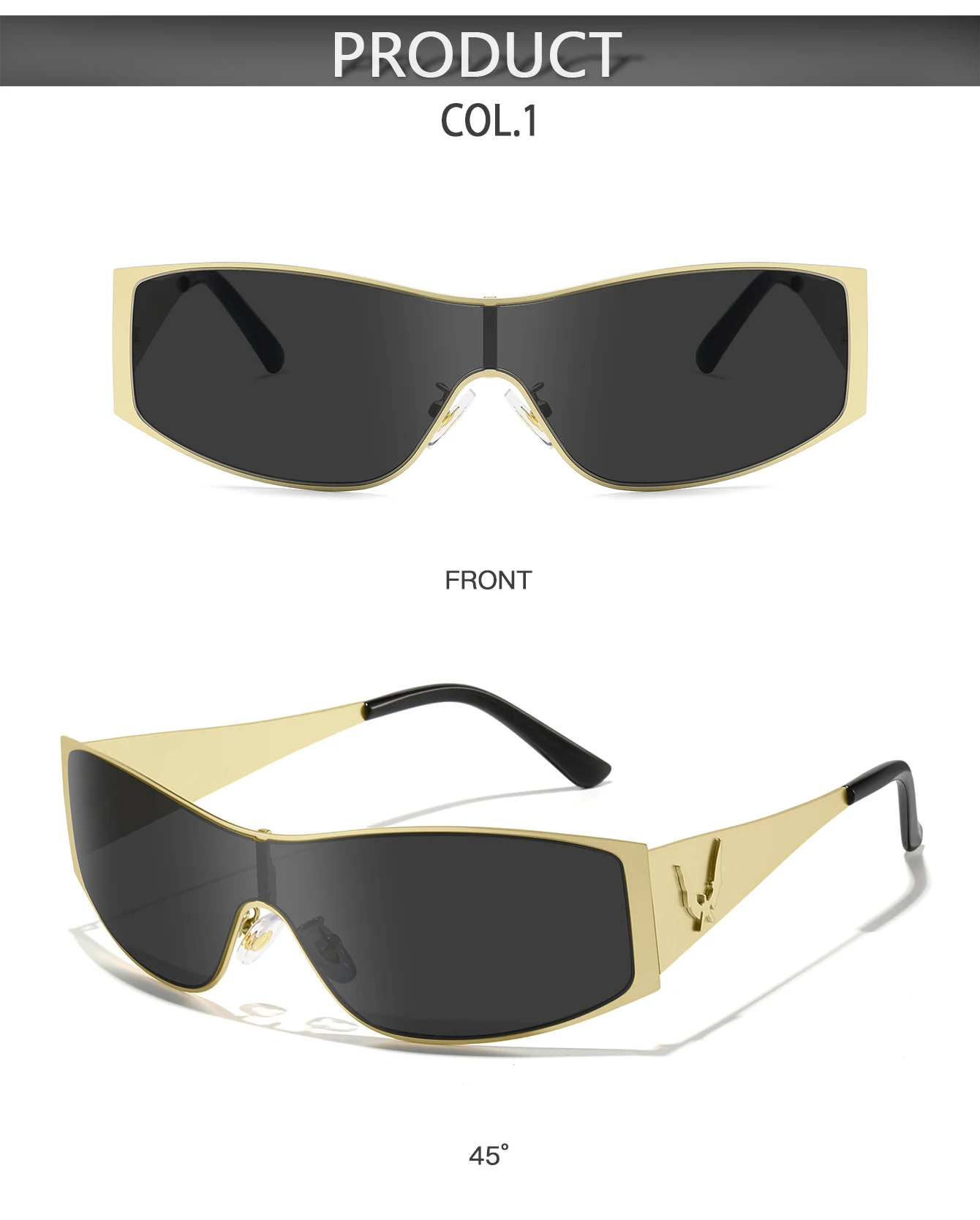 Modische Übergroße Metall-Sonnenbrille mit UV400-Schutz für Männer und Frauen im Vintage-Stil für Wandern und Radfahren – Detail 4