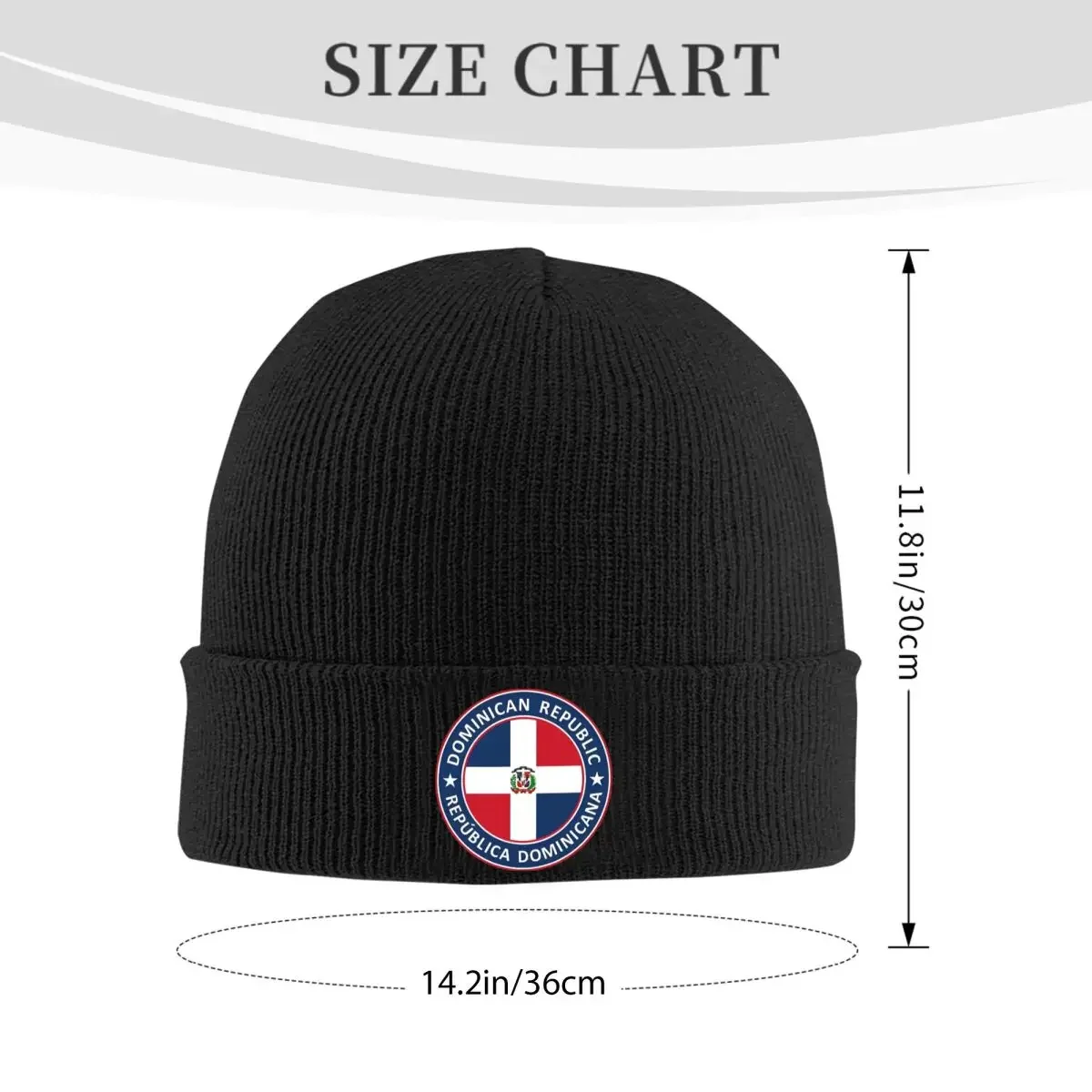 Dominican Republic Bonnet Hats logo Skullies Beanies Men Women Vintage Head Wrap Beanie Hats Winter Hippie Graphic Cap