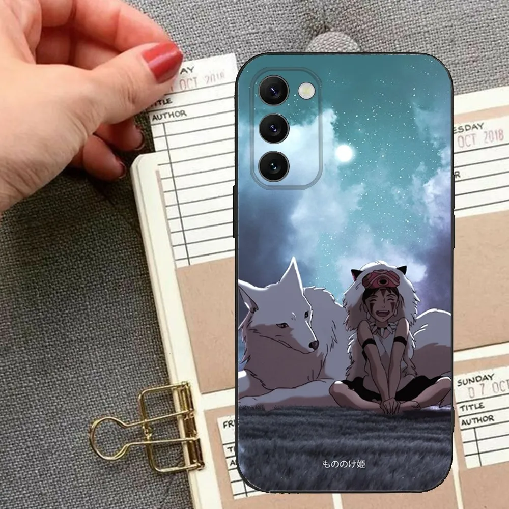 M-Mononoke Anime H-Hime Phone Case For Samsung S24,23,22,30,21,10,9,Ultra,Plus,Lite,FE,5G Black Soft Case