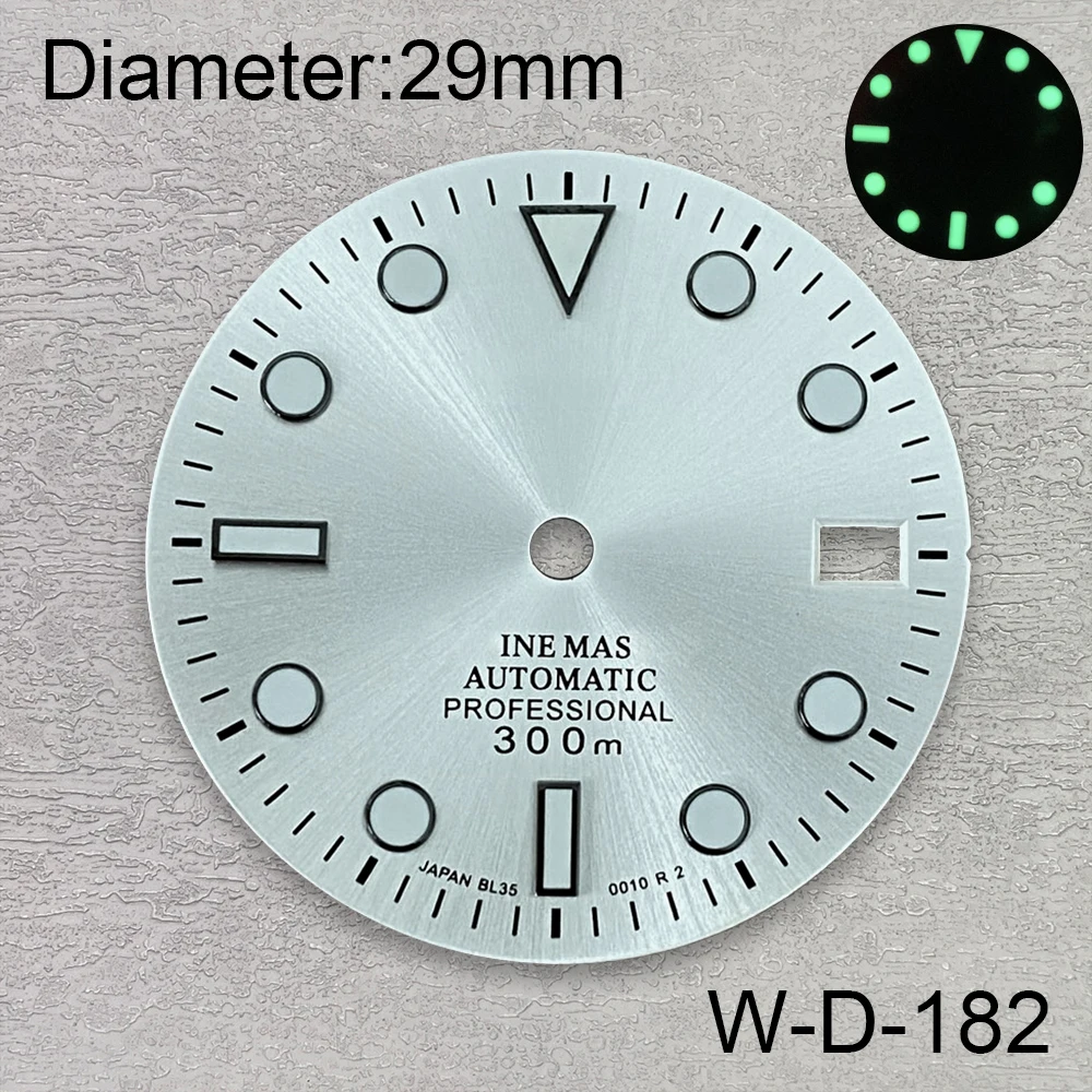 29mm S Logo SUB tarcza do nurkowania nadaje się do NH35/NH36/4R7S japoński mechanizm mocny C3Green świecący zegarek akcesoria do modyfikacji