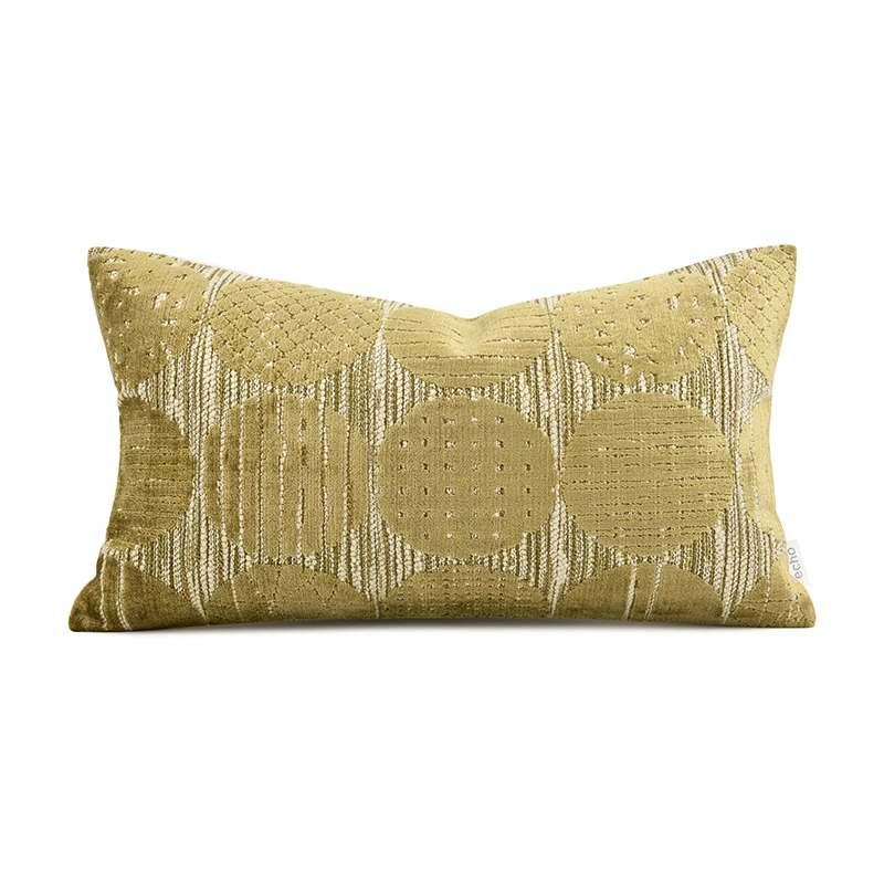 Luxury Circle Pillows Gold Green Cushion Case Modern Round Decorative Pillow Cover For Sofa Chair Home Decorations