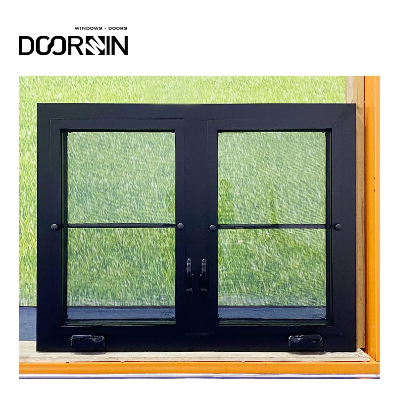 Doorwin-ventanas abiertas de manivela de aluminio para el hogar residencial, ventanas personalizadas con Triple acristalamiento, a prueba de robos, a prueba de sonido