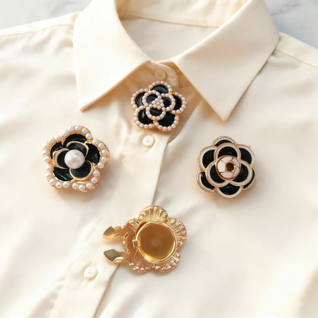 4 pièces de couvre-boutons élégants en métal classique avec perles pour la décoration de vêtements DIY, boutons décoratifs en alliage pour chemises et manches
