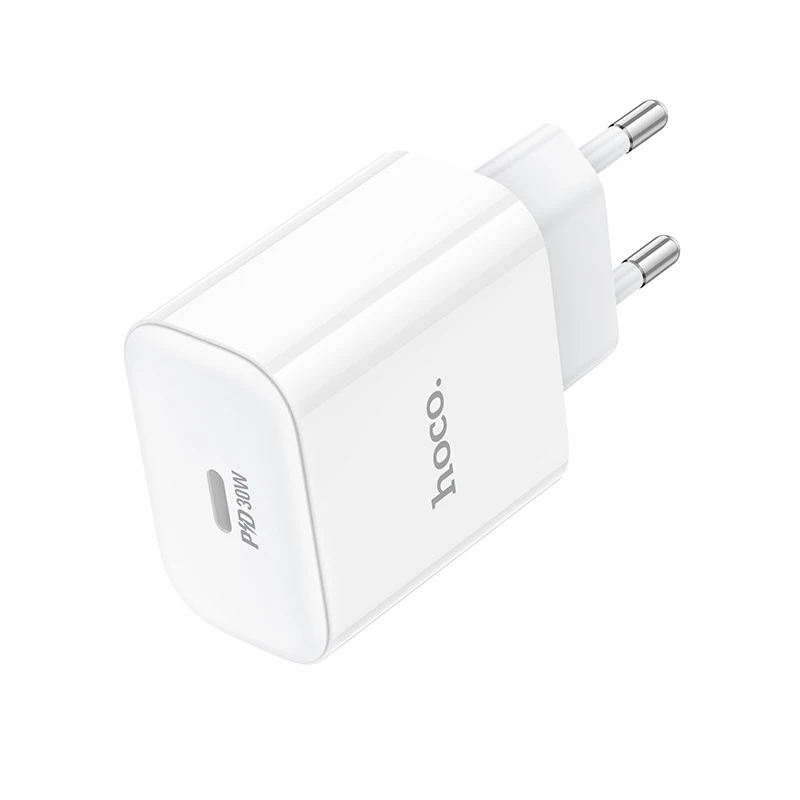 HOCO PD30W EU Plug Fast Charging Phone Charger For iPhone 15 Pro Max USB C Port QC3.0 PD Wall Travel Adapter For Samsung S22 S23