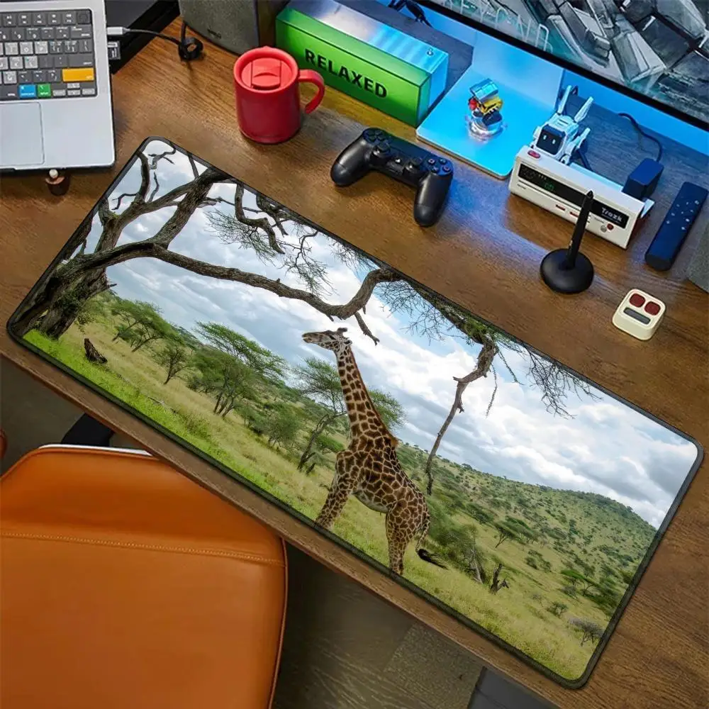 

Giraffe African grassland Mouse Pad Rubber Mat Laptop Xxl Mousepad Notebook Gamer Computer Table Gaming Accessories