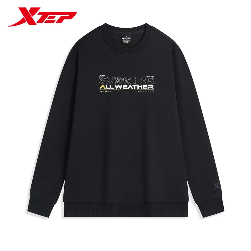 Xtep Pullover Hoodie For Men 2024 Autumn Comfortable Soft Sweatshirt Leisure Athletic Outdoor Long sleeves Tops 876329920008