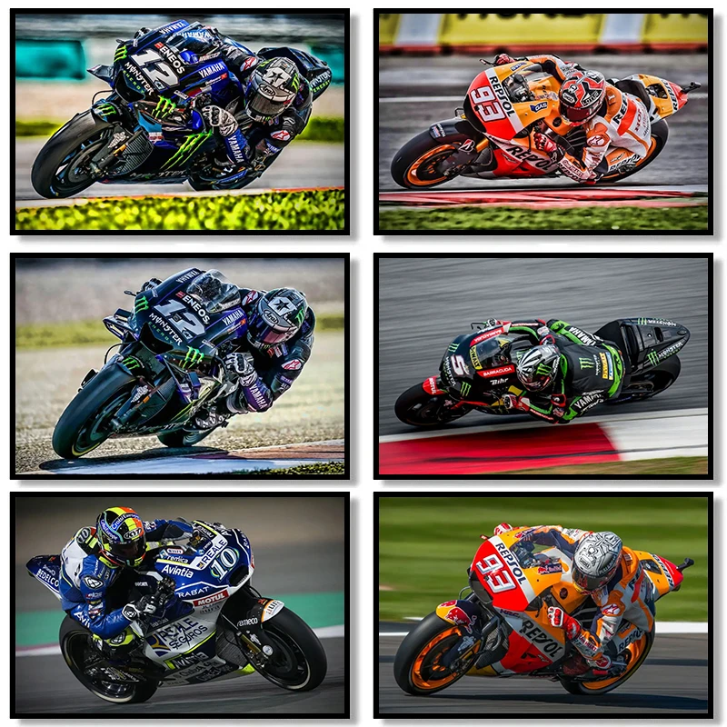 Moto Motorcycle Gp Racing Posters and Prints Classic Motorbike Sports Contest Wall Art Canvas Painting Home Decor Aesthetic