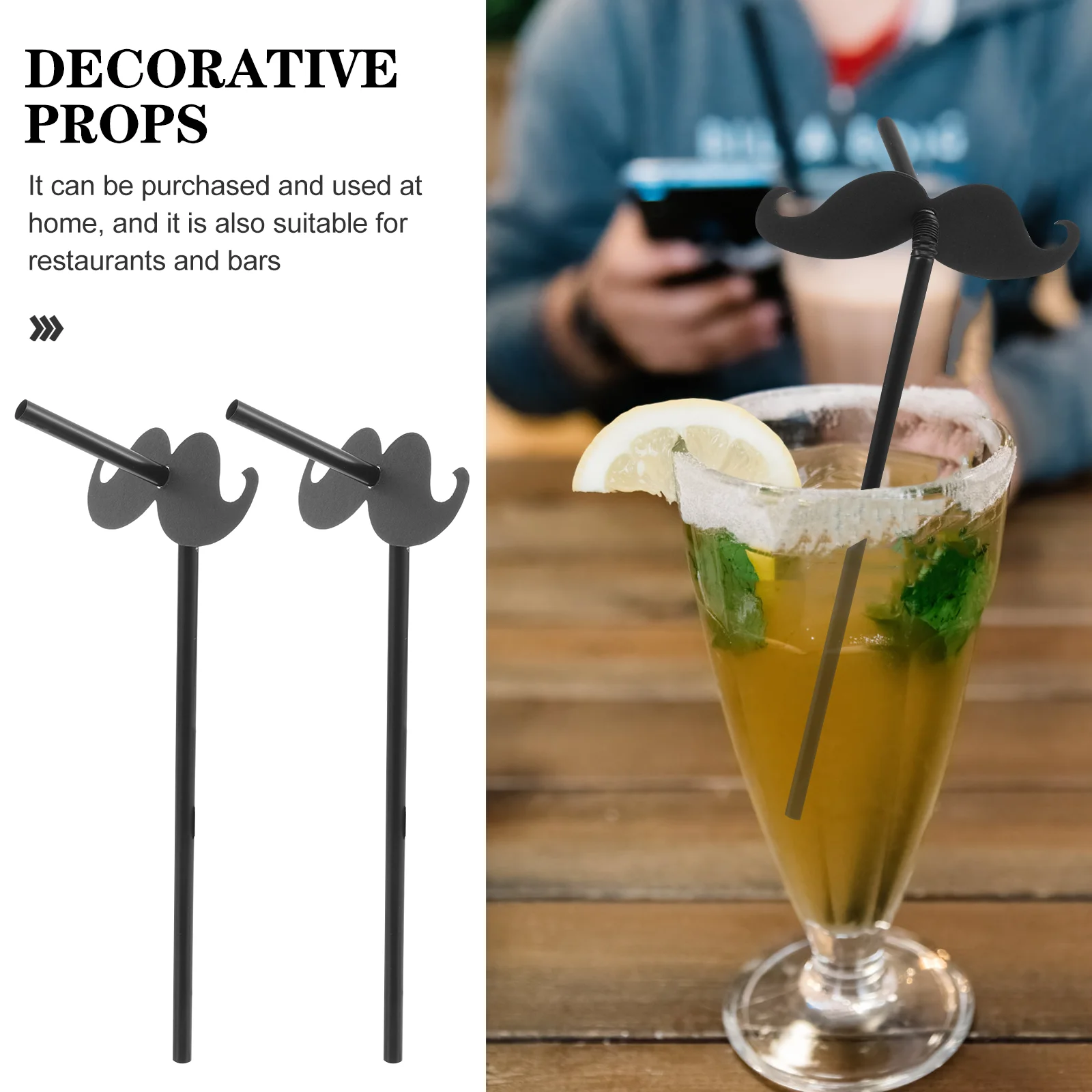 20 Pcs Mustache Straws Shot Festival Beverage Disposable Recreational Christmas Cocktail Party Supplies