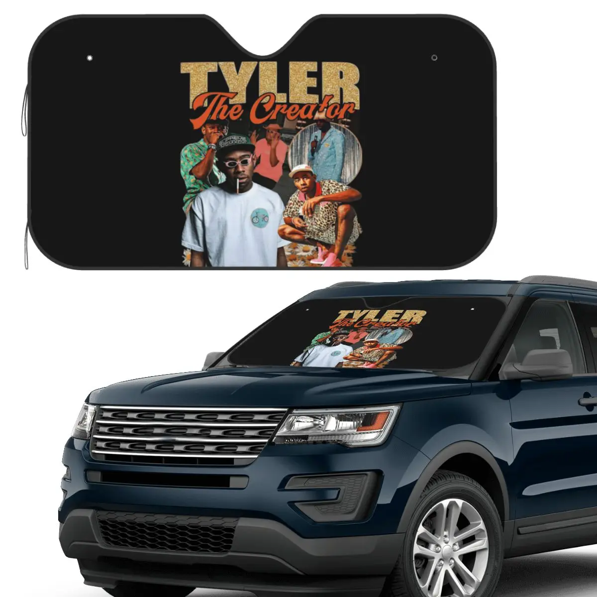 

Hip Hop Fanart Vintage Tylers The Creator Sunshade Windscreen Car Front Windshield Window Sun Visor Accessories Covers