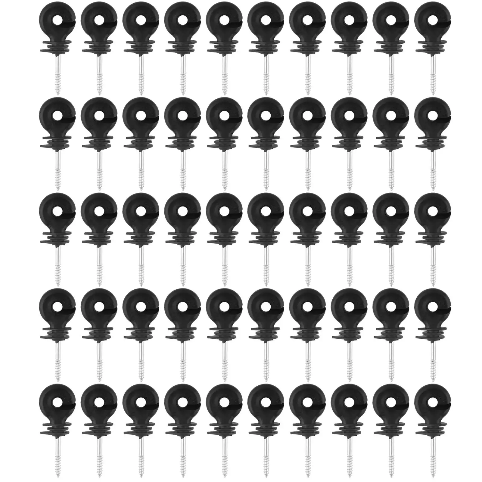 50 Pcs Screw-In Insulators for Electric Fence - for wood  Accessories Set