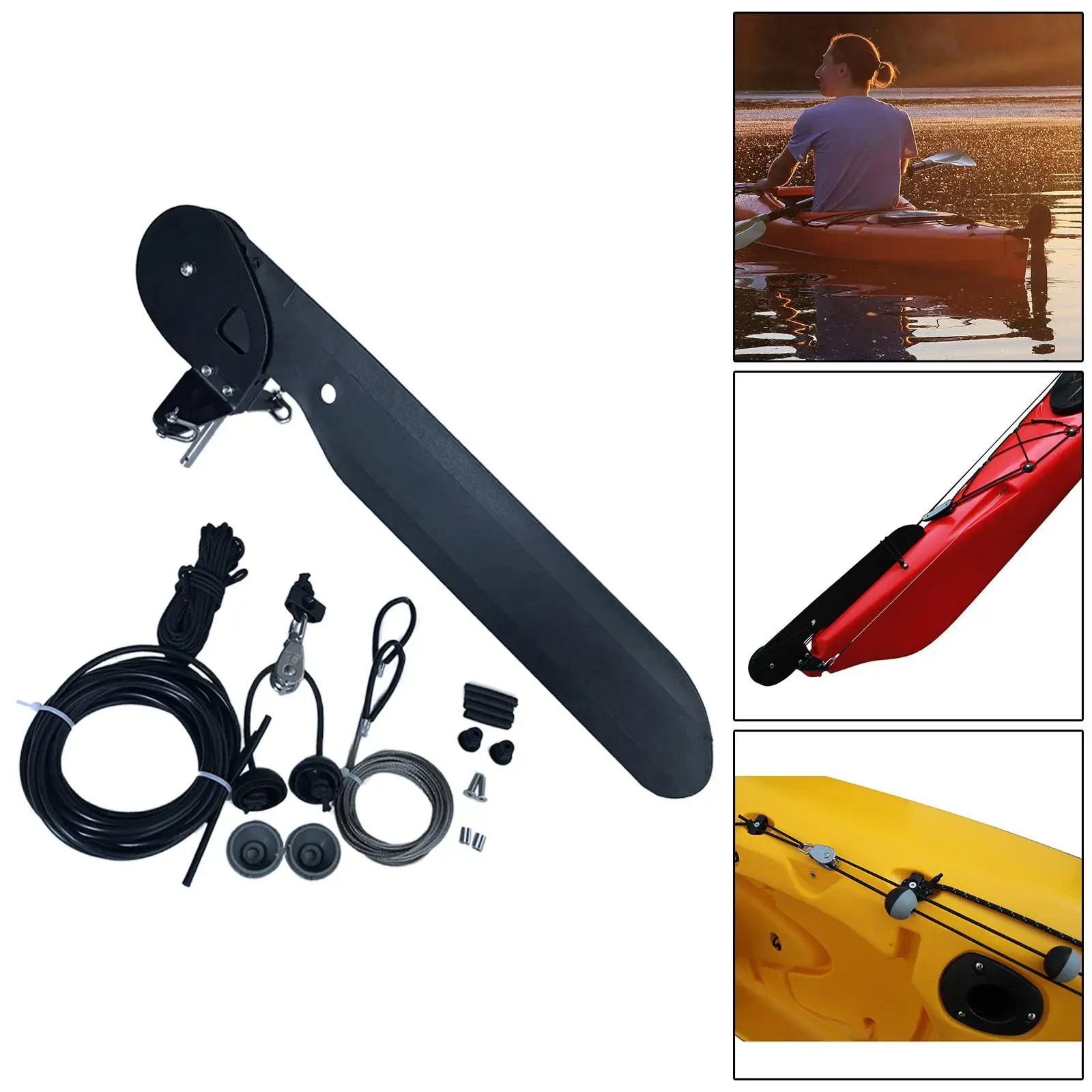 توجيه التحكم في الاتجاه لدفة الكاياك لصيد الأسماك في الزورق