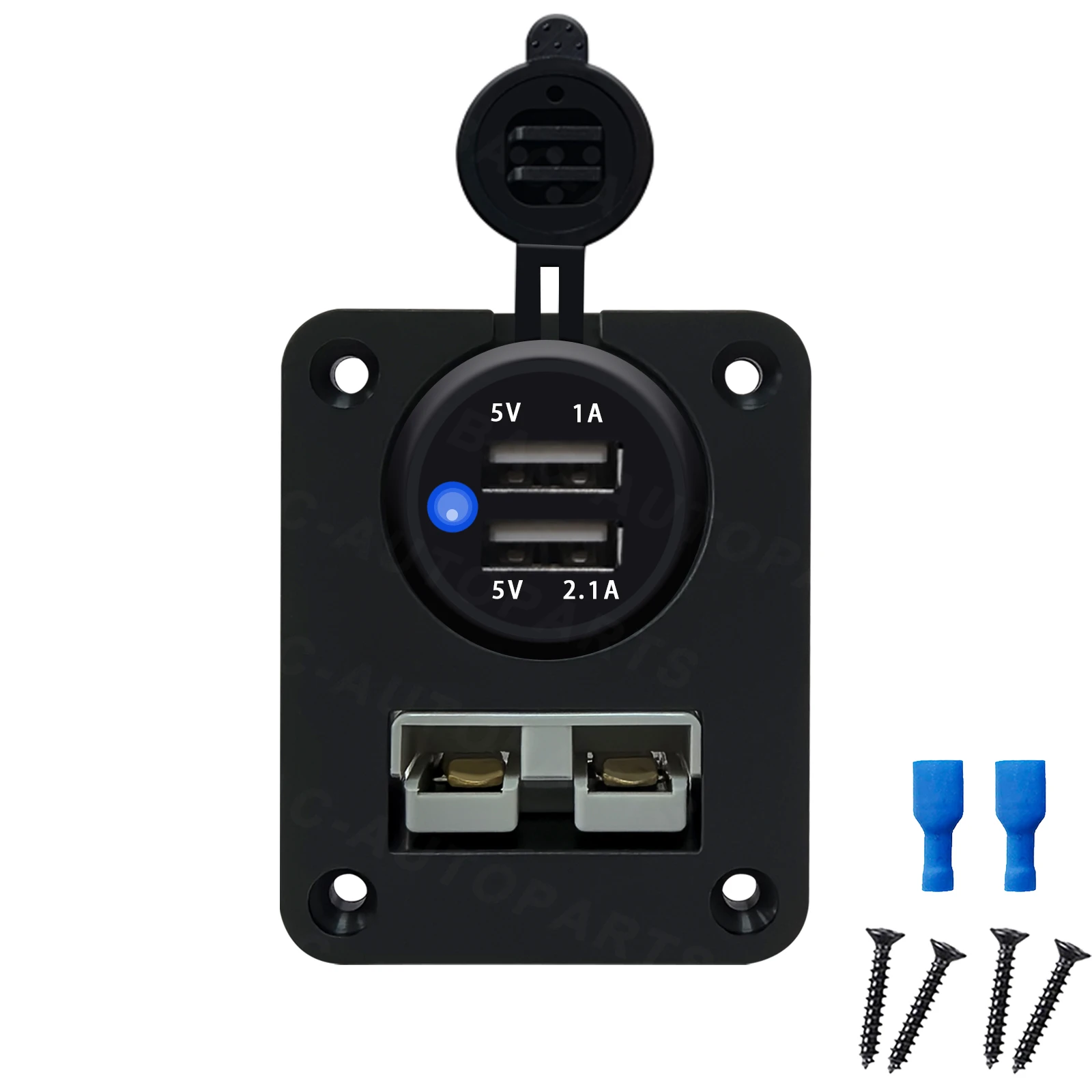 

Двойное зарядное устройство USB 5 В 3,1 А, 50 А, соединительная панель Anderson, водонепроницаемая для автофургона с солнечной солнечной батареей, источник питания постоянного тока 12 В-24 В