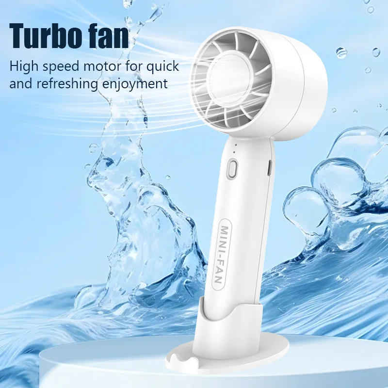 Mini Handheld Small Fan Portable Folding High-speed Turbo Fan Student Outdoor Hand Holding Fan Small Hot Sale 3-Speed Wind Fan