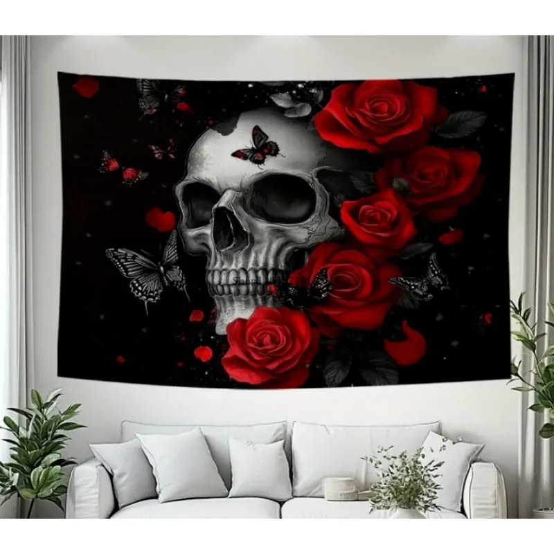 

Rose Skull Tapestry Suitable for living room, office, bedroom, dormitory and home decoration