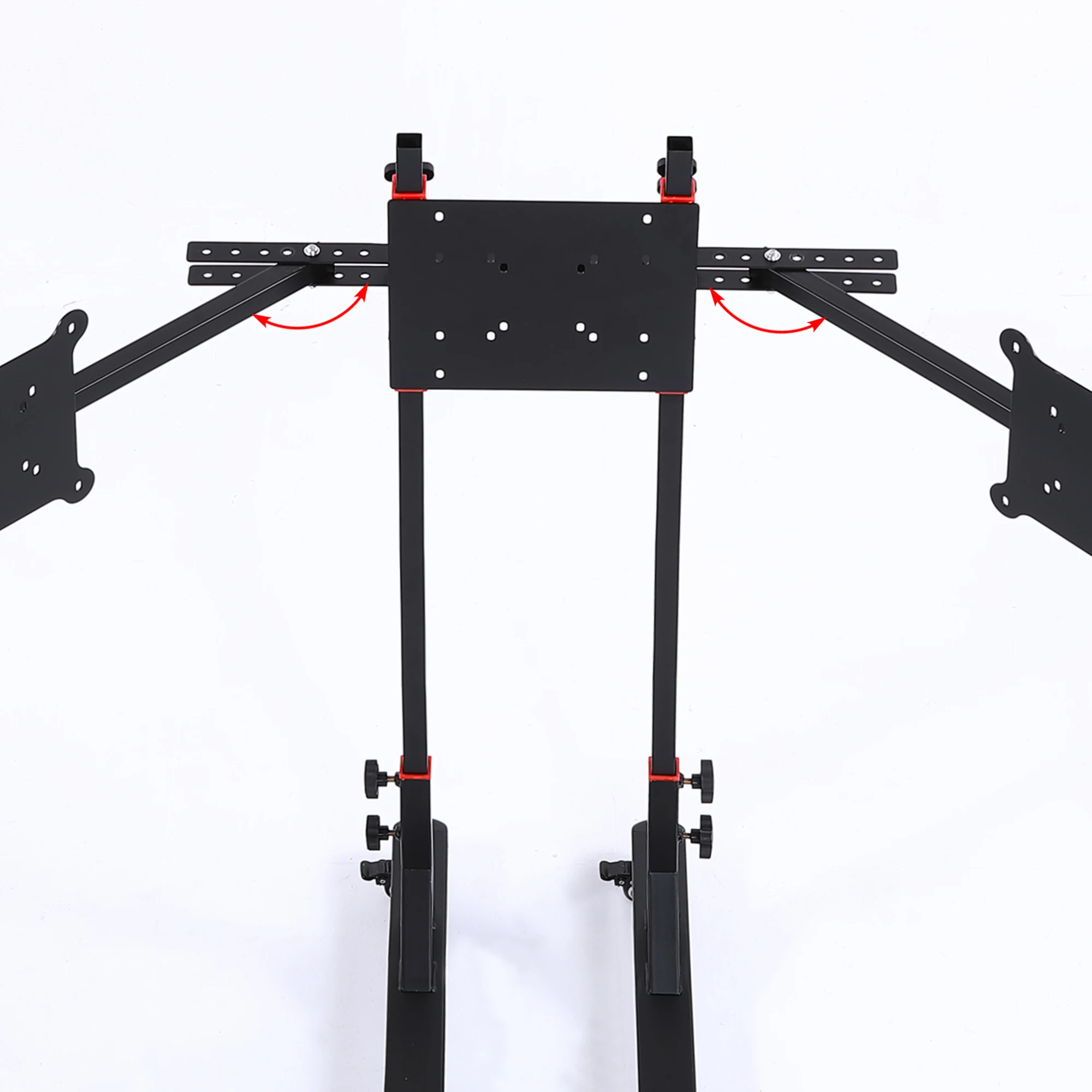 Racing car three-screen bracket LCD screen floor hanger with scroll wheel removable TV monitor bracket