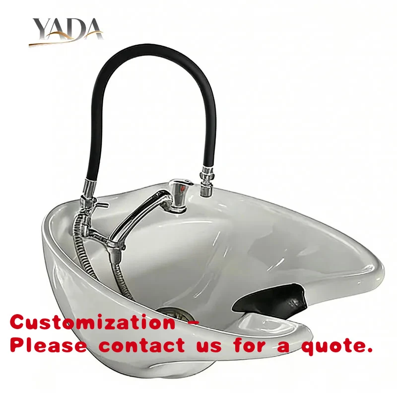 custom.Factory Price Headspa Salon Shampoo Bowl Faucet Dual Handle Wash Basin Faucet Salon with Long Retractable Hose