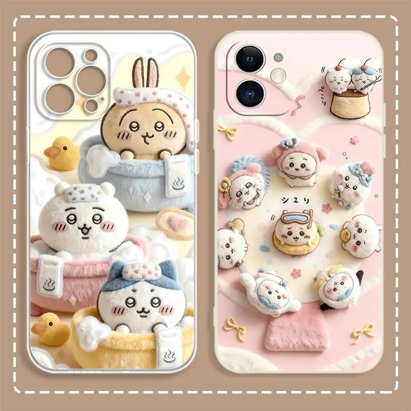 Cartoon Kawaii New Suitable for Apple Mobile Phone Case Dissipate Heat Ultrathin All-inclusive Fall Resistance Antiwear Chiikawa
