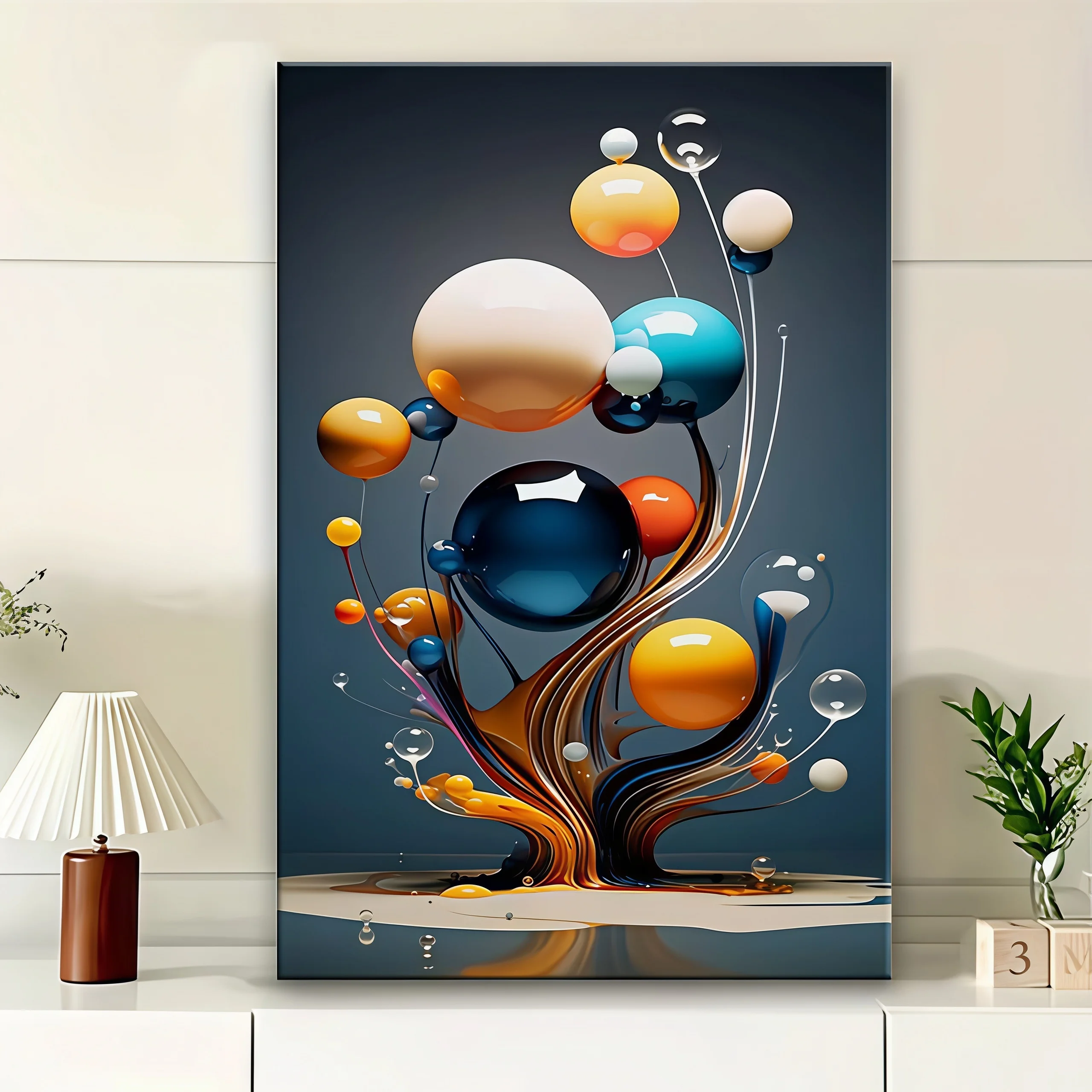 Colorful Beads Oil Painting Wall Art Canvas Print