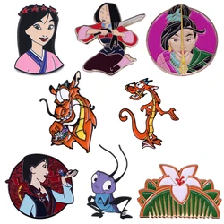 Mulan Brooches for Women Movie Dragon Enamel Pins Badges Lapel Pins for Backpack Fashion Jewelry Clothing Accessories Fans Gift