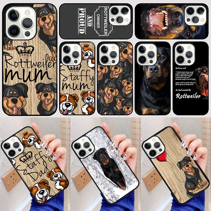 Rottweiler cute cartoon heart dog Phone Case Back Cover for iPhone 16 15 SE2020 14 13 11 12 Pro Max mini XS XR X PlusS Fundas