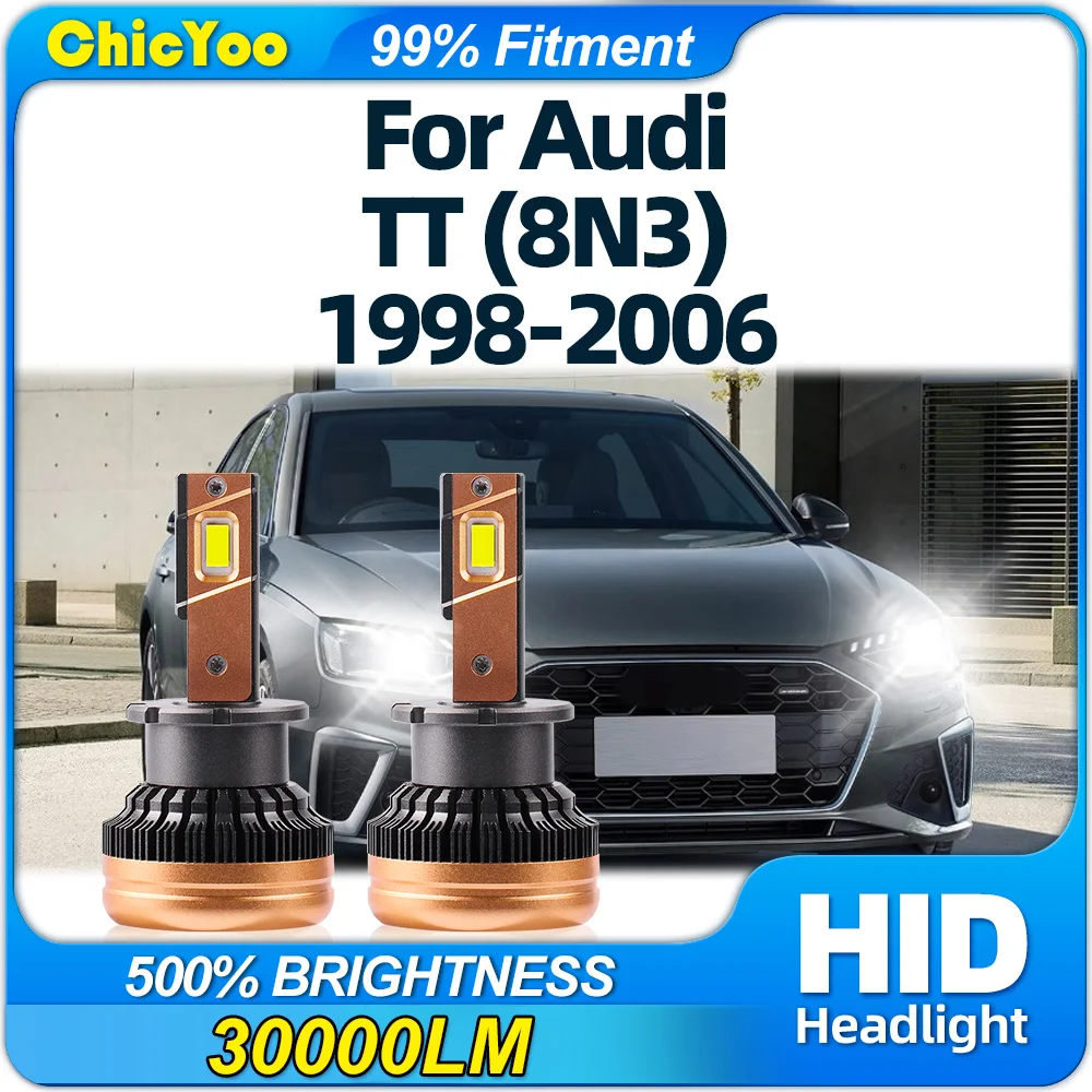 

D2S LED Headlight Bulbs 120W Auto HID Xenon Headlamps 6000K Plug&Play For Audi TT (8N3) 1998-2000 2001 2002 2003 2004 2005 2006