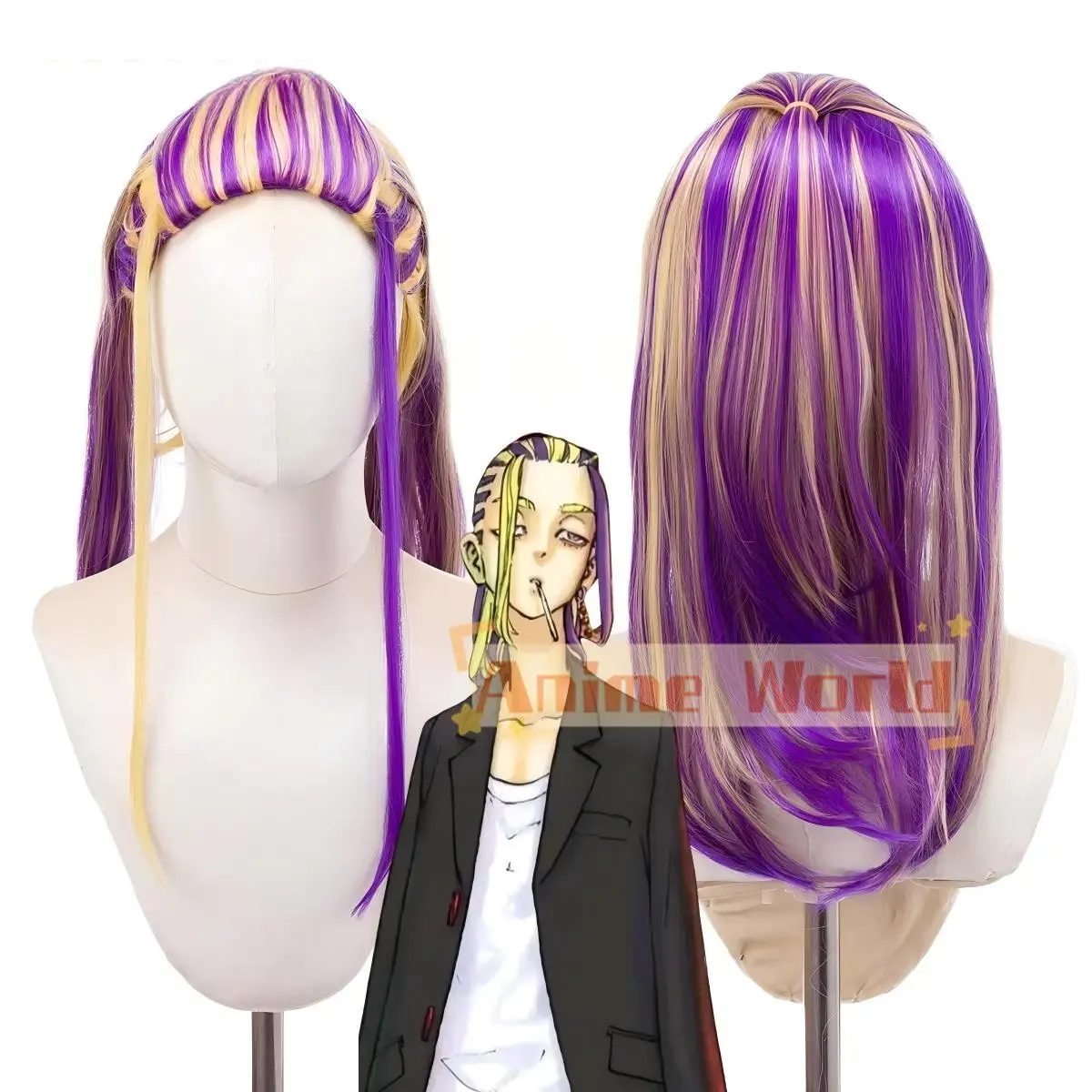 

Anime Imaushi Wakasa Cos Cosplay Wig Halloween Carnival Party Props Synthetic Hair Heat Resistant Fiber + Wig Cap