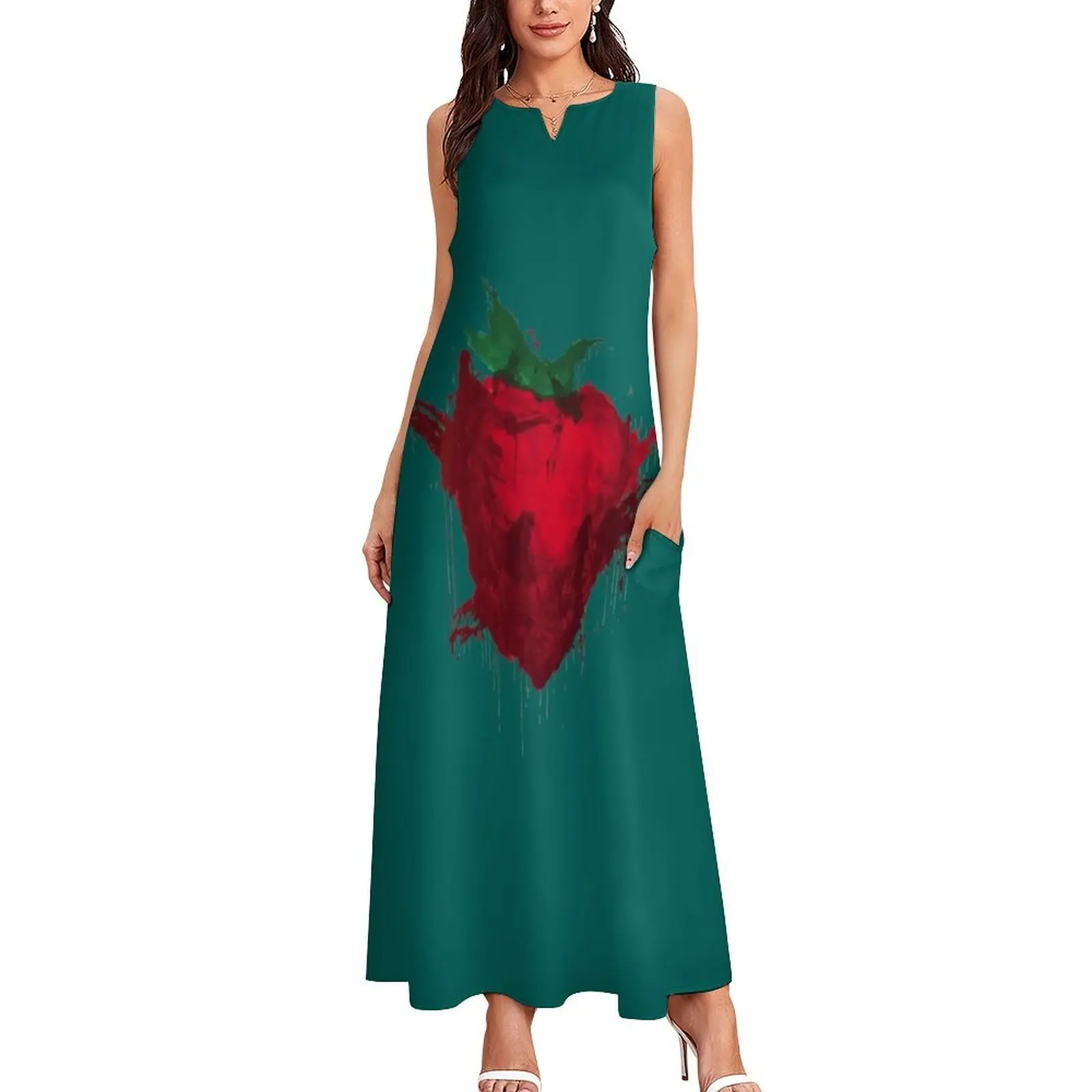 Across the Universe Strawberry Fields Long Dress luxury women's party dress evening prom Women's summer dress