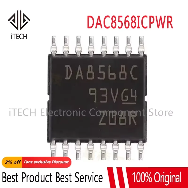5pcs Original DAC8568ICPWR DAC8568ICPW DAC8568 DA8568C Digital-to-Analog Converter TSSOP16