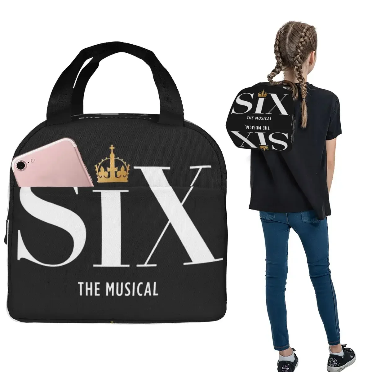 Six The Musical Isolierte Lunchtasche für Damen und Kinder, tragbare Lebensmittelboxen, Thermo-Lunchbox-Tragetasche