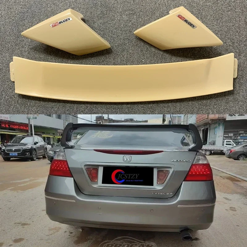 For Honda Accord 6th/7th/7.5th Gen Sedan 4-Door spoiler 1998-2008  ABS 3-parts Rear trunk cover wings spoiler