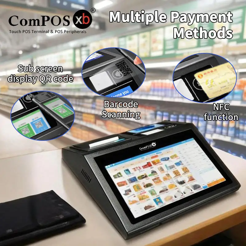 11.6 Inch windows 10 Pos System Cash Register Countertop Pos Machine with Printer Scanner