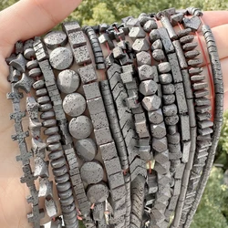 27 Types Matte Black Volcanic Lava Bead Natural Stone Round Tube Rondelle Cross Spacer Beads for Jewelry Making DIY Bracelets