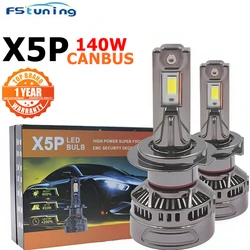 X5p 140W High-Intensity LED Headlight Bulbs H11 H7 H8 CSP Canbus Compatible for H4 H9 H10 9005 9012 Fog Lights 12V 24V
