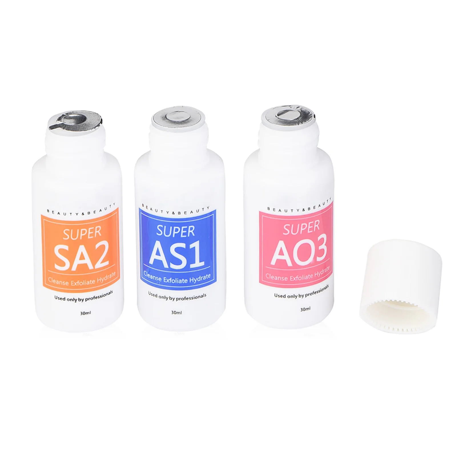 3Pcs 30ml Aqua Peeling Solution AS1 SA2 AO3 for Hydrafacial Dermabrasion Beauty Machine Facial Skin Care Strong Cleansing