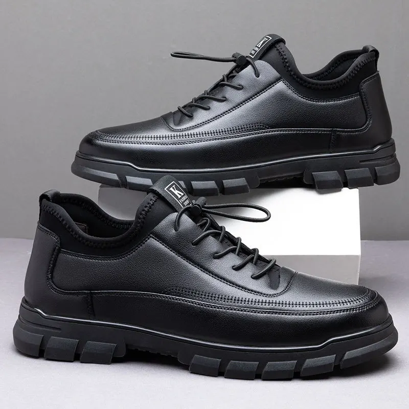 Classic Black Casual Leather Shoes Soft Soled Comfortable Driving Shoes Men Business Formal Leather Footwear Moccasins Shoes
