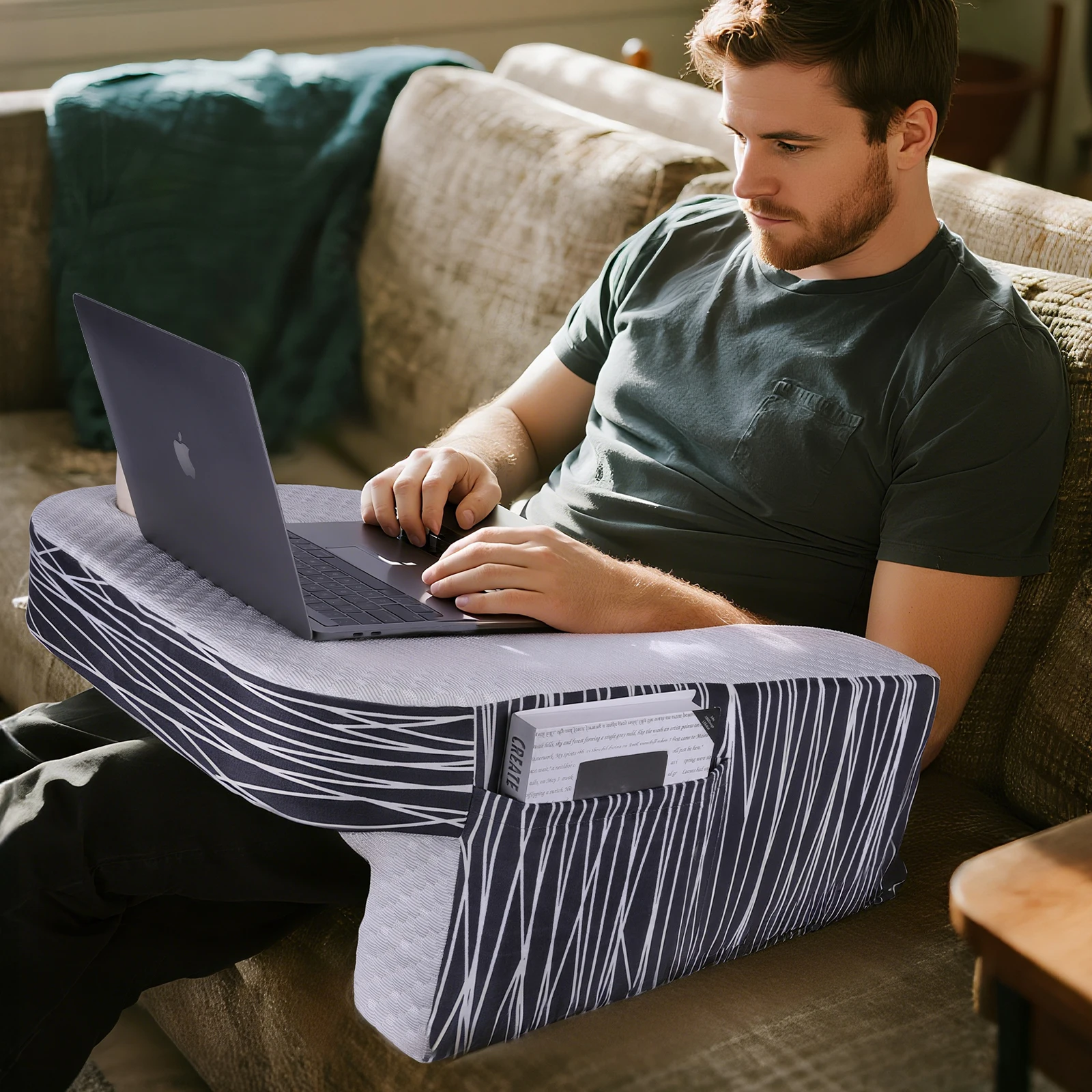 Reading Pillow for Gaming Extra Large Arm Rest Pillow for Adult Memory Foam Bed Rest Pillow for Reading, Working Multifunction