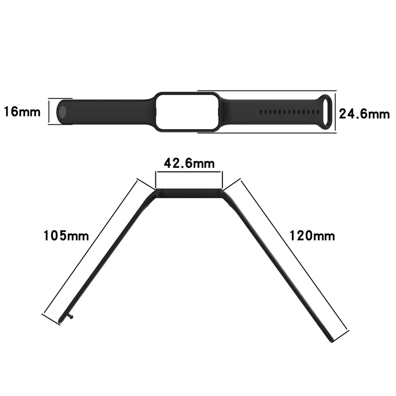 Strap For Amazfit Band 7 Bracelet Sport Wrist Replacement Strap Soft TPE For Redmi Smart Band 2 / Mi Band 8 Active image 4