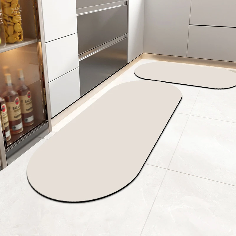 Superabsorbierende Küchenbodenmatte Lange Diatomeenerde-Küchenmatte Weiche Waschbare Teppiche Koreanische Einfarbige Badezimmer-Eingangsmatte – Detail 8