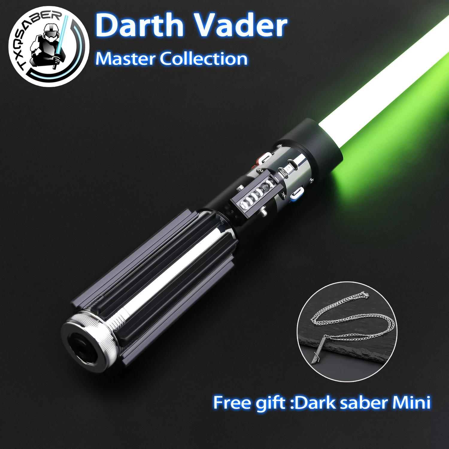 

TXQSABER Darth Vader Neo Pixel Lightsaber Force Heavy Dueling Motion Control Smooth Swing Light Saber Infinite Color Changing