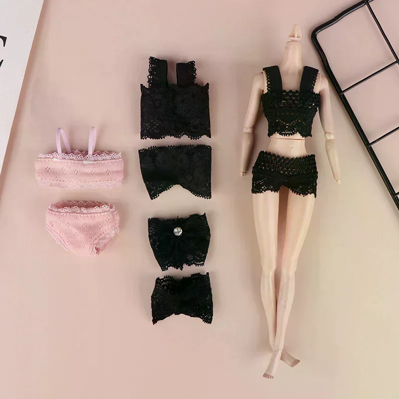 /GJ/Doll Lace Underwear Bra Briefs Pajamas Set 30CM Dolls Clothes Suit Doll Decoration Accessories For Kid Pretend Play Toys 1/6