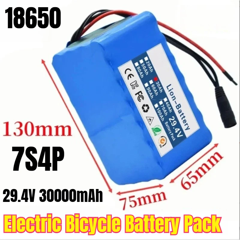 

7S4P 18650 29.4V 30000mAh Electric Bicycle Battery Pack