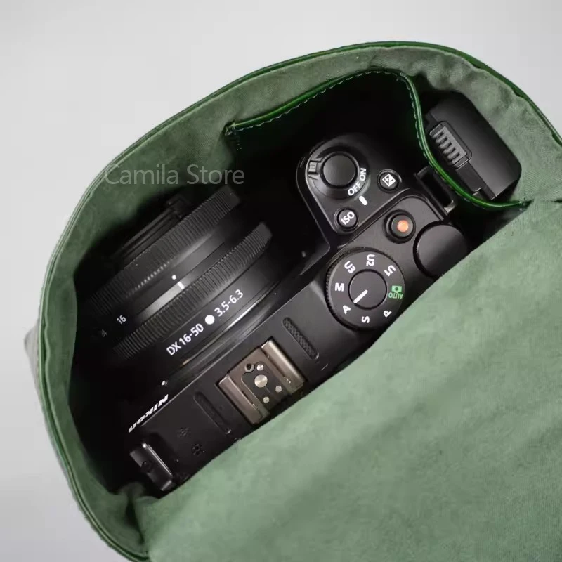 XXL torba ze skóry naturalnej pudełko kieszonkowe wodoodporny ochronny osłona na nikona Z30 Z50 ZFC DX 16-50MM aparat