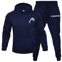 2024 New Men's Fashion  Outdoor Fitness Hooded Sets Sports Luxury Hoodie + Pants Clothing Tracksuit Sets Men's Casual Fleece War