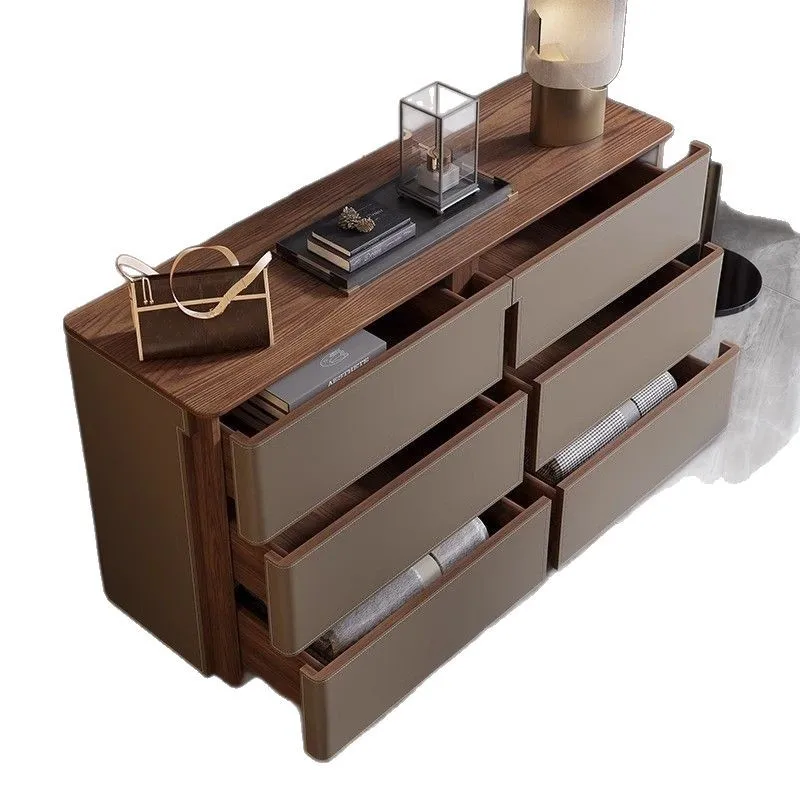 

Warm, Home Furnishing, Six Bucket Cabinet, Tall, TV Cabinet, Modern, Saddle Leather